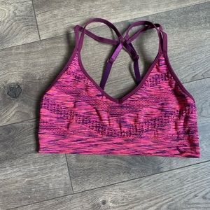 Pink sports bra